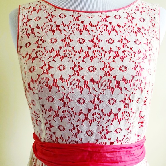 Forever 21 Sleeveless Lace Sundress Peach Flowers - Picture 2 of 6